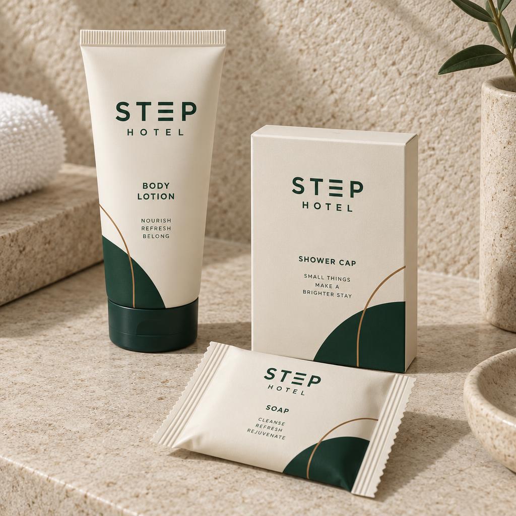 STEP Hotel — Amenity packaging
