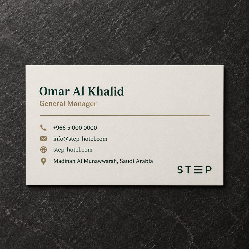 STEP Hotel — Business card — back