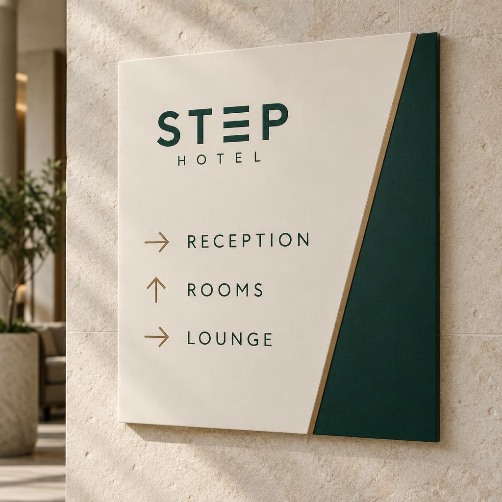 STEP Hotel — Wayfinding plaque