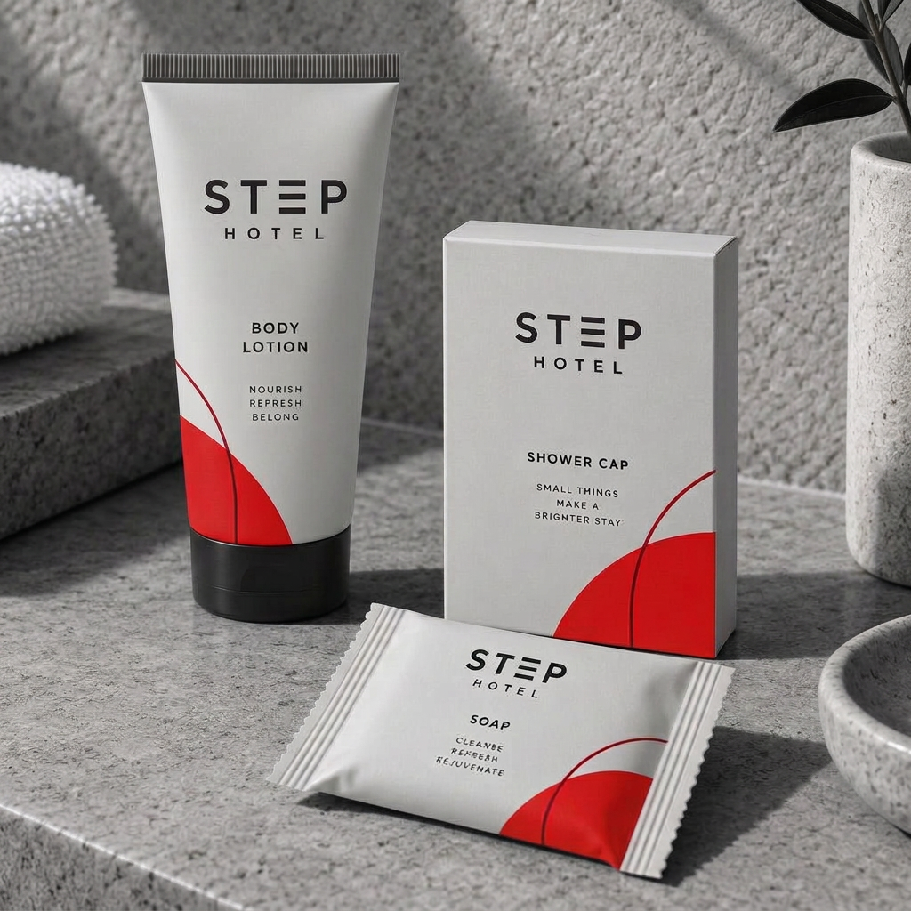 STEP Hotel — Amenity packaging