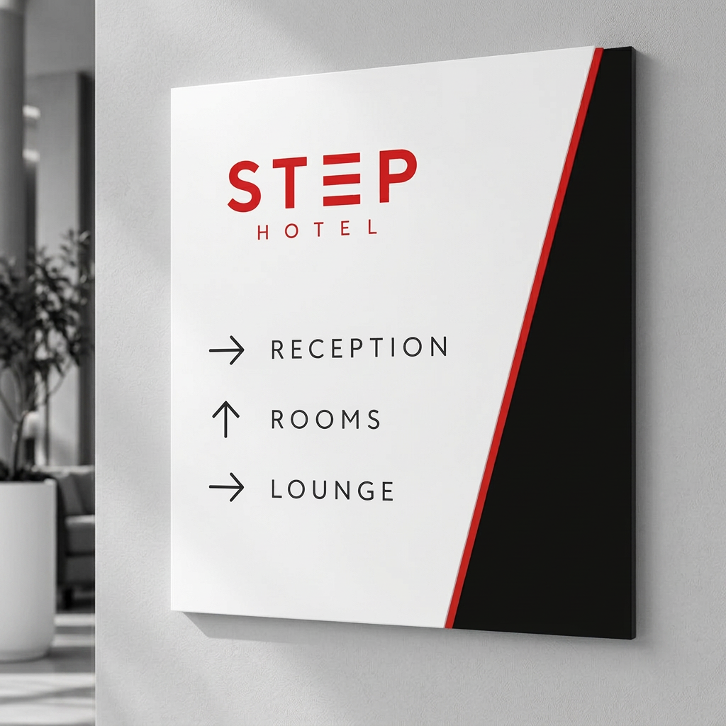 STEP Hotel — Wayfinding plaque